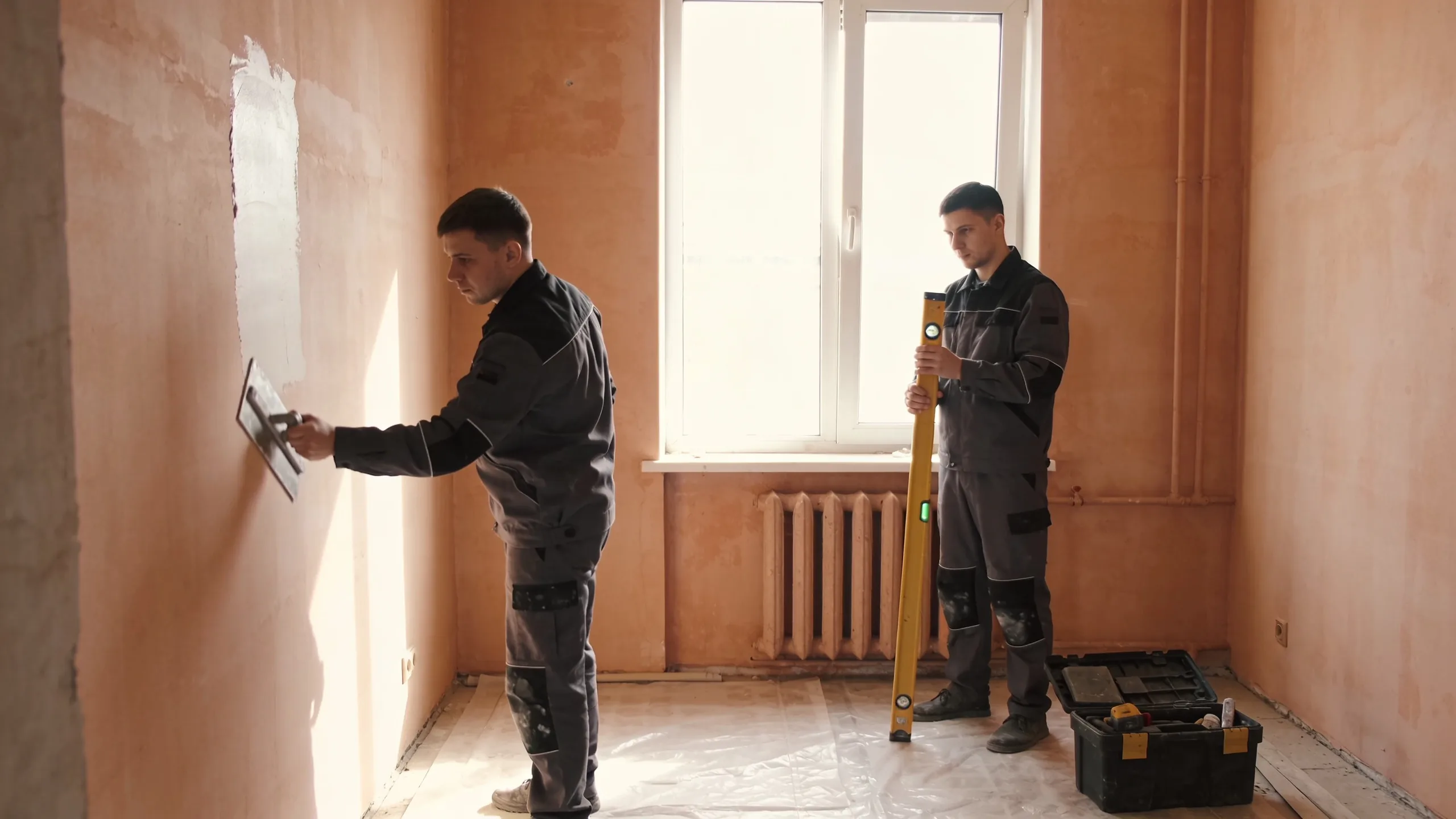 Ілюстрація оздоблювальних робіт у світлому приміщенні